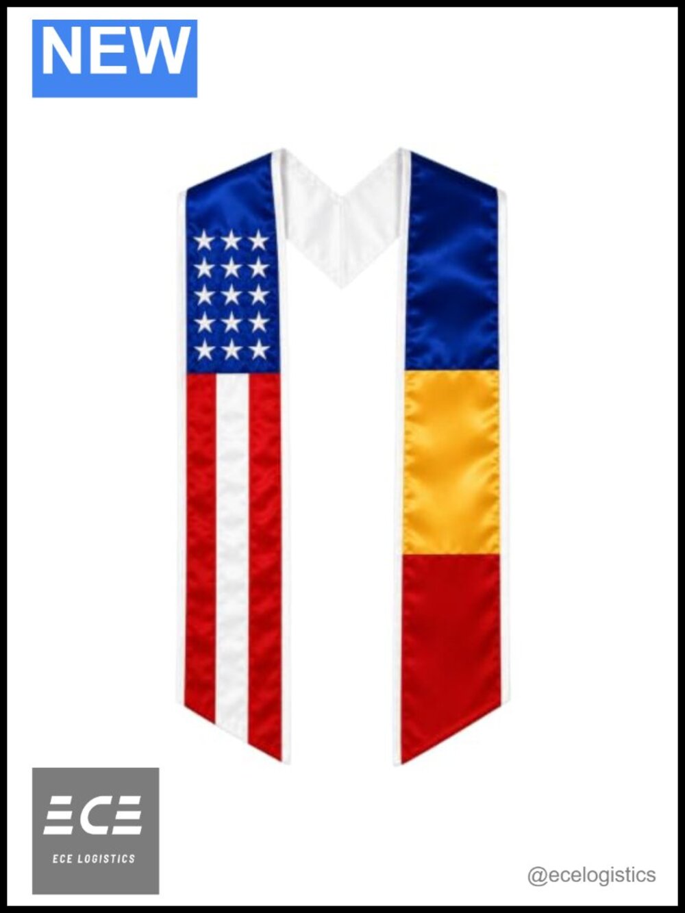 Cappe Diem Two Flag Graduation Sash Stole